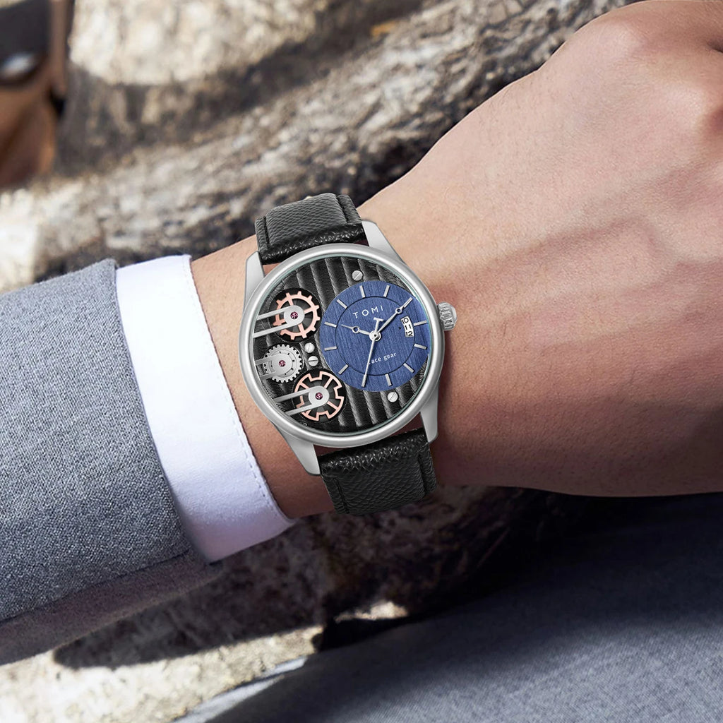 TOMI Men's Luxury Quartz Watch Gift Set - Detachable Strap