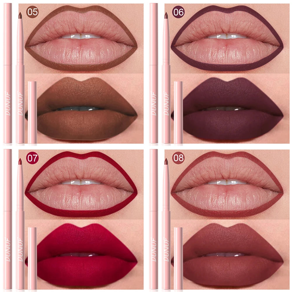 6pcs Long-Lasting Waterproof Lip Liner Pen & Gloss Set - Beauty Makeup