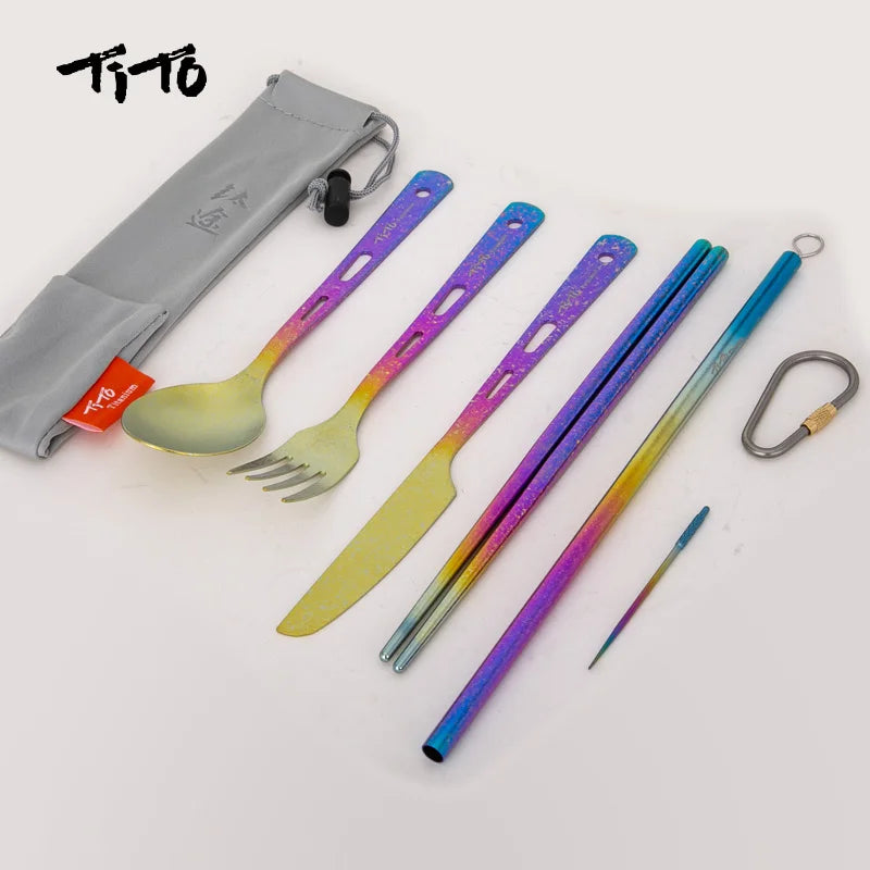 Vabena TiTo Titanium Ultralight Cutlery Set - Outdoor Adventure