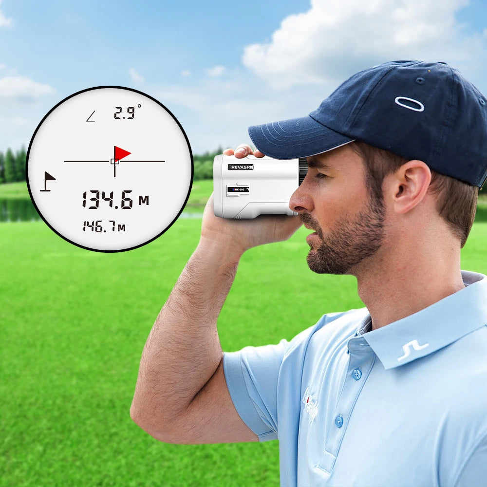 REVASRI Golf Laser Rangefinder - Rechargeable, 6X Magnification, 1000M Range