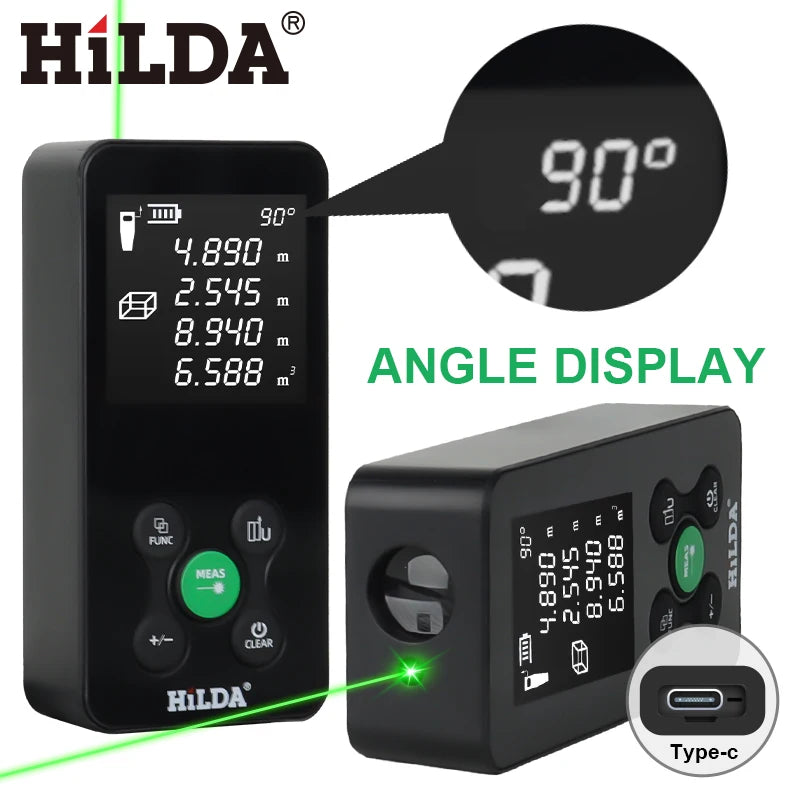 HILDA Laser Rangefinder | Digital Red/Green Light Distance Meter 50M-120M