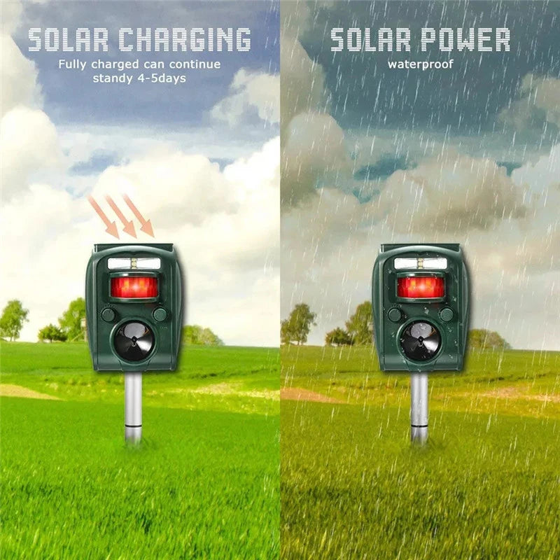 Solar Ultrasonic Animal Repeller - Outdoor Pest Control