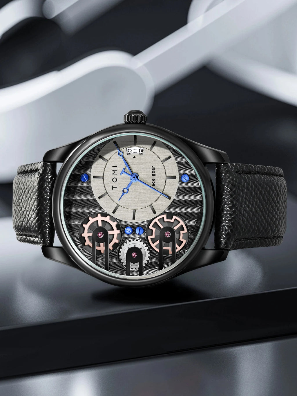 TOMI Men's Luxury Quartz Watch Gift Set - Detachable Strap