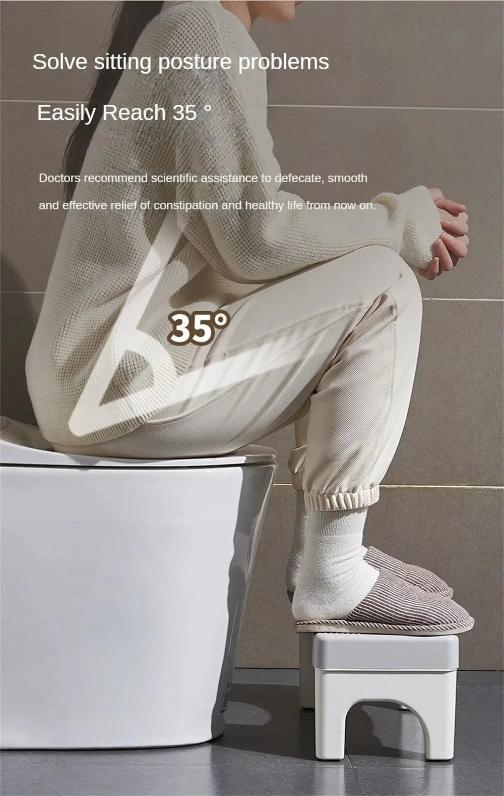 Ergonomic Squatty Potty Toilet Stool for Kids, Pregnant Women & Elderly – Bathroom Foot Stand