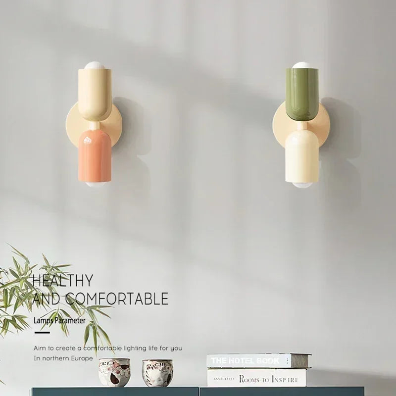 Colorful Nordic Macaron Wall Lamp for Bedside, Living Room & Kids' Decor