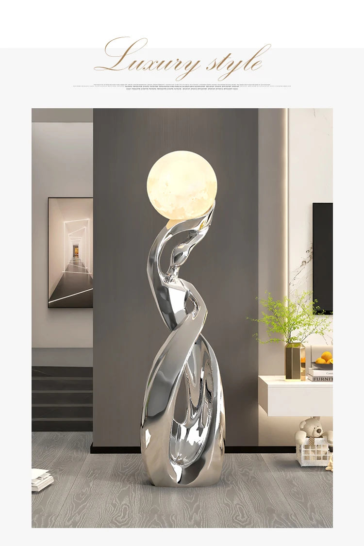 Nordic Abstract Luminous Floor Sculpture | Artistic Illumination