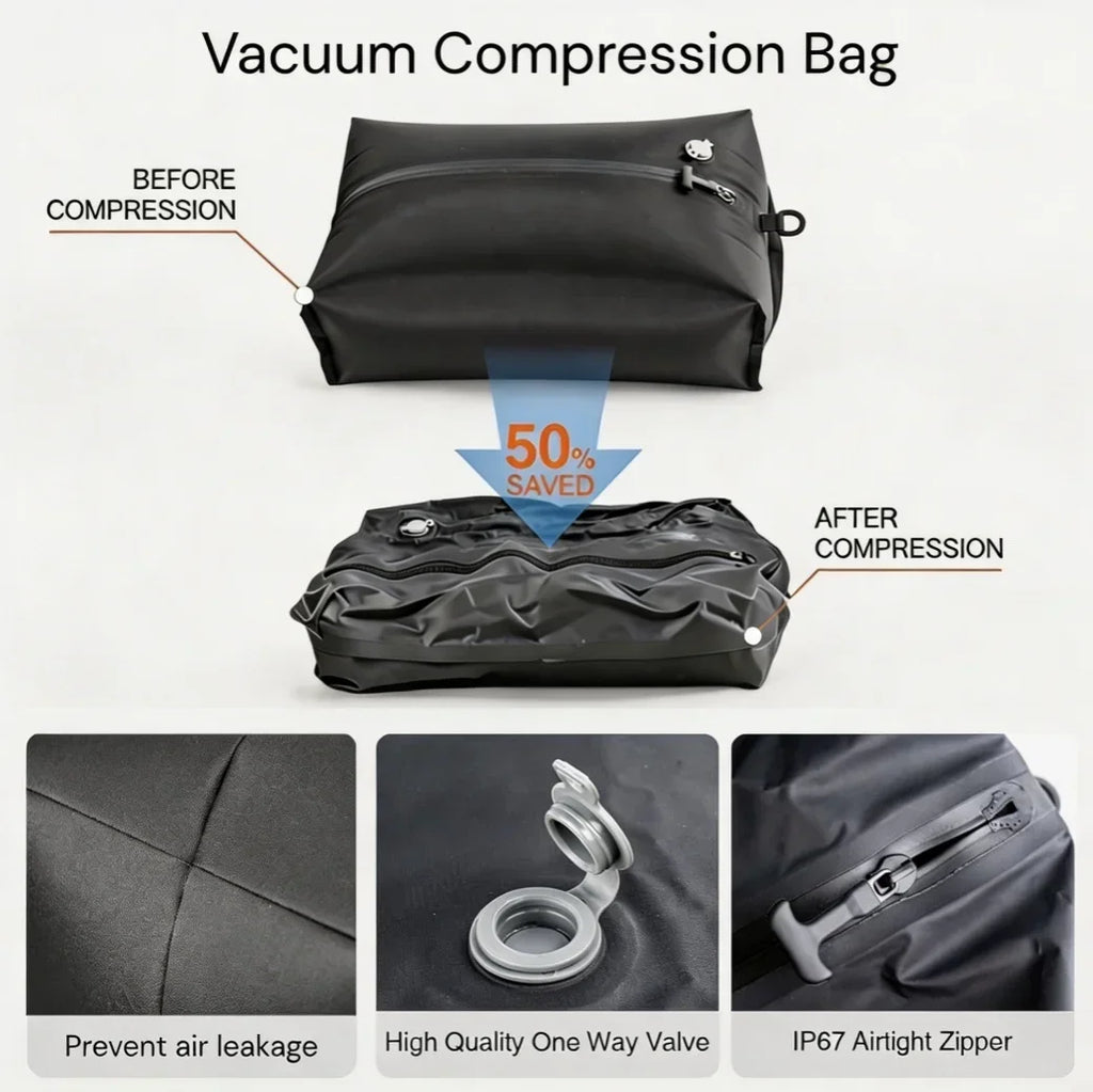 Vabena IP67 Waterproof Travel Vacuum Storage Bags - Compression Packing Cubes 17L/34L