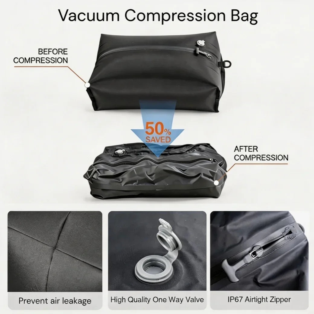 Vabena IP67 Waterproof Travel Vacuum Storage Bags - Compression Packing Cubes 17L/34L
