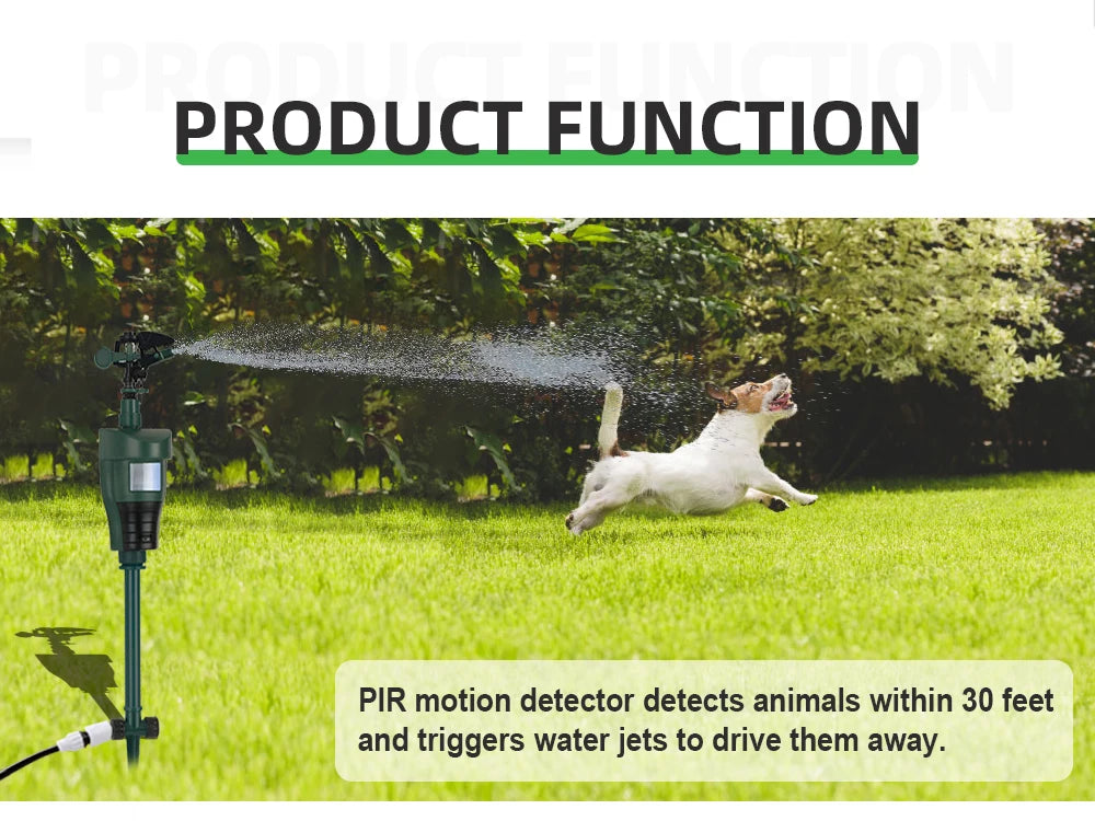 Motion Sprinkler Animal Deterrent - Garden Pest Control Jet Spray