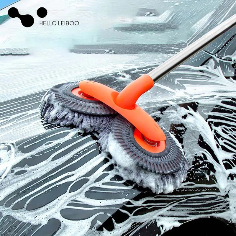 LEIBOO Telescopic Car Wash Mop - Foam Brush for Vehicle & Window Cleaning