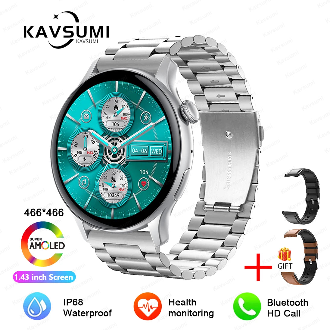 Women's Elegant AMOLED Smartwatch with GPS & Bluetooth Calling