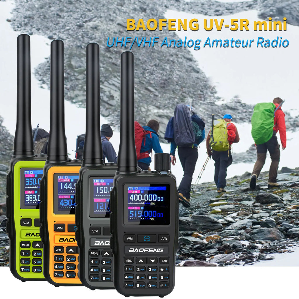 Baofeng UV-5R Mini 2PCS Dual Band Walkie Talkie - Compact 5W Amateur Radio with Air Band Rx & Type-C