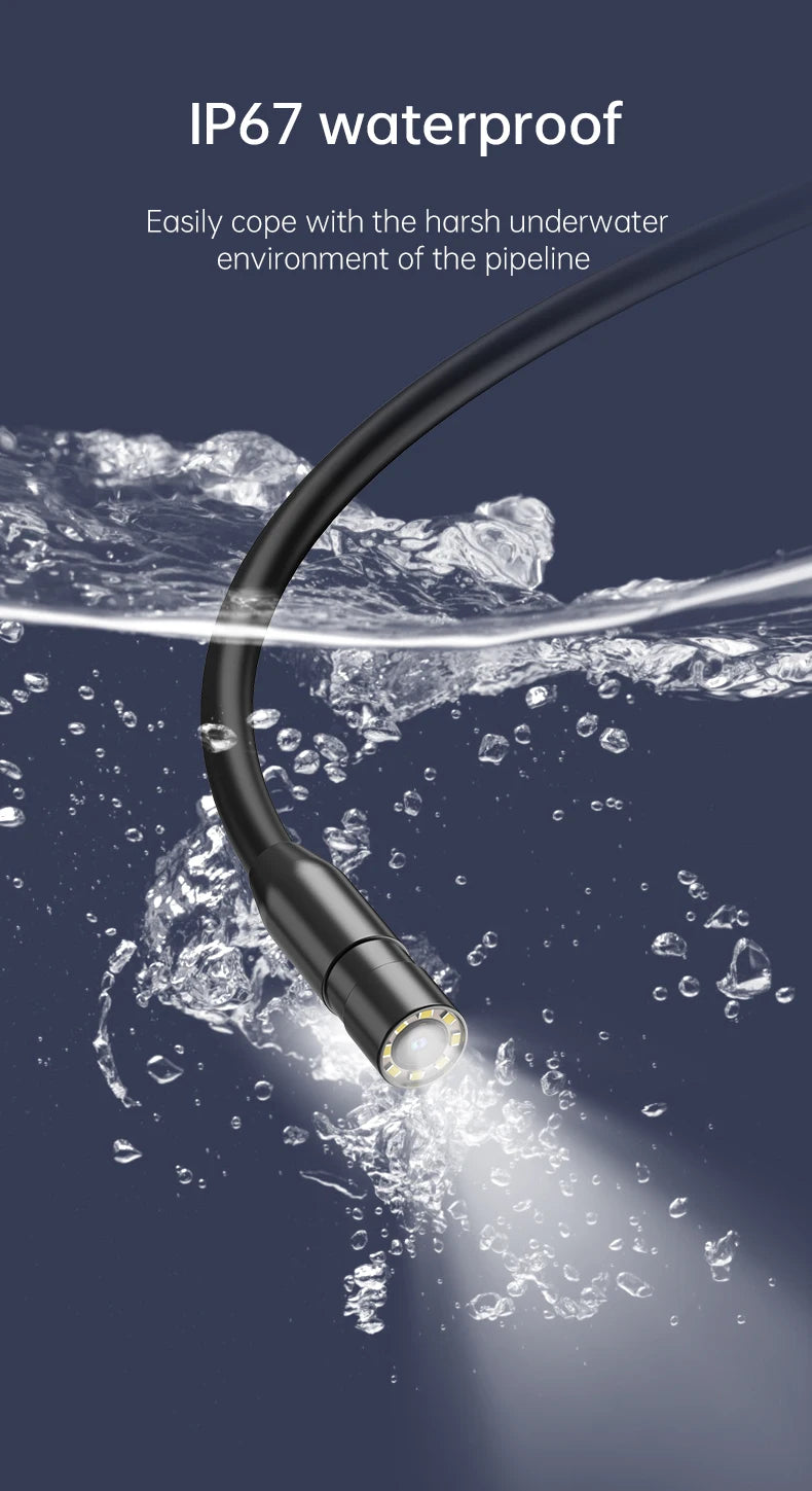 Vabena Industrial Endoscope Camera 8mm HD1080P | Car & Pipe Inspection