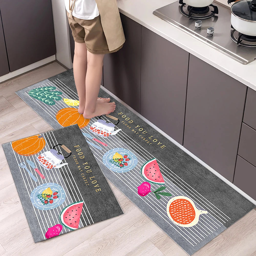 Non-Slip Crystal Velvet Kitchen Mat & Rugs for Living Room, Bedroom & Entryway