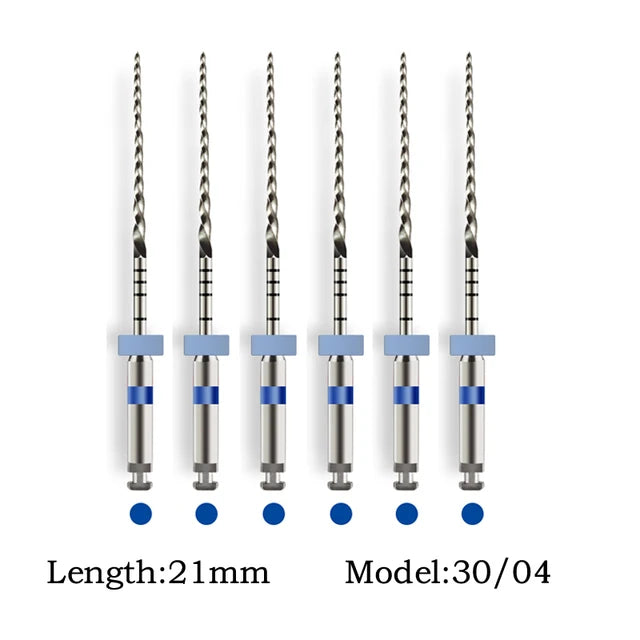 SOCO PLUS 6PCS Nickel Titanium Heat Activated Root Canal Rotary Files for EndoMotor