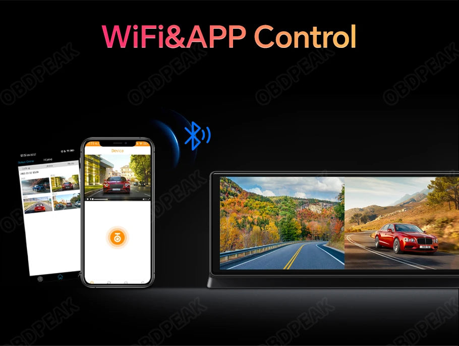 K2 Pro 11.3" 4K Wireless CarPlay Android Auto Dash Cam with GPS & Dual Lens