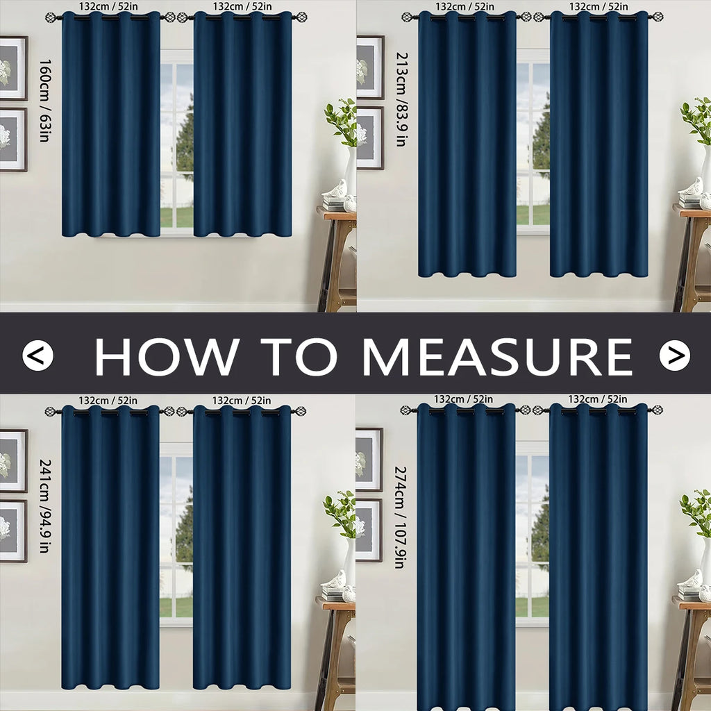 100% Blackout Curtains for Bedroom & Living Room - Full Shading & Sun Protection