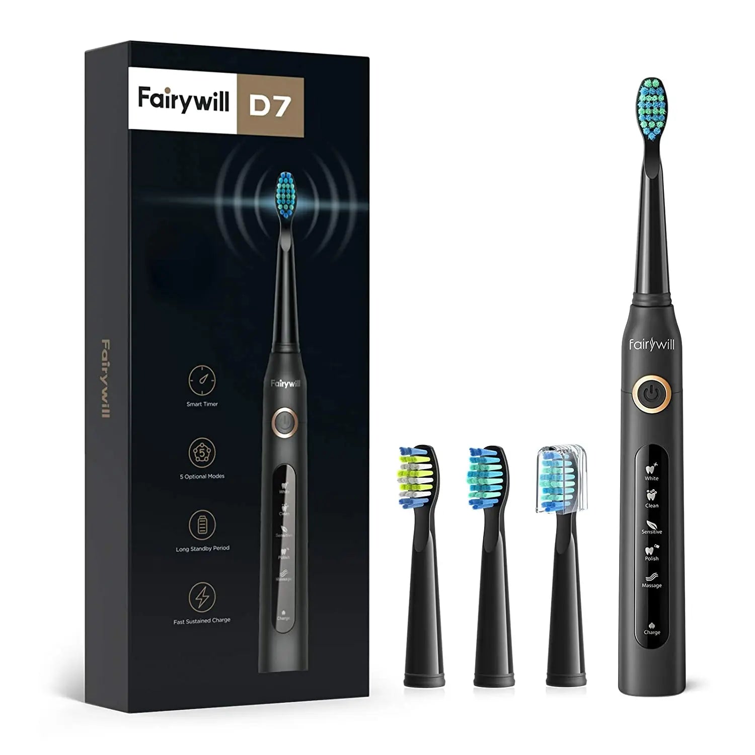 Fairywill FW-507 Sonic Electric Toothbrush - USB Rechargeable