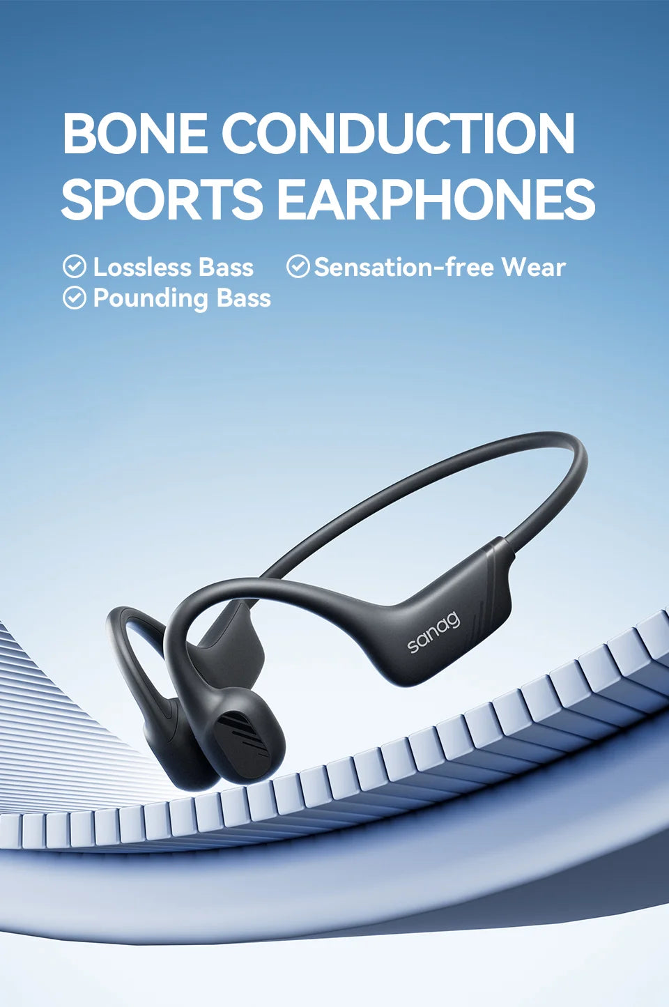 Sanag B21S True Bone Conduction Bluetooth Earphones | HiFi Wireless Headset