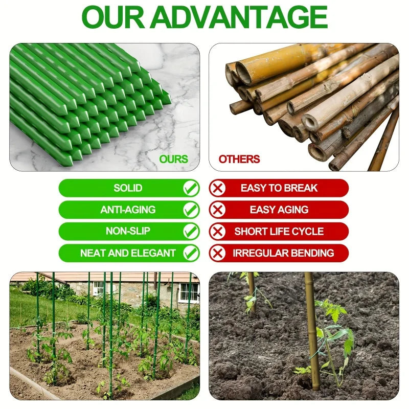 20-Pack Durable Multi-Purpose Garden Stakes for Vegetables, Vines & Grapes