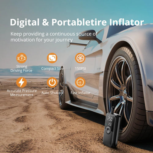 Carsun Rechargeable Digital Tire Inflator - Portable Air Pump