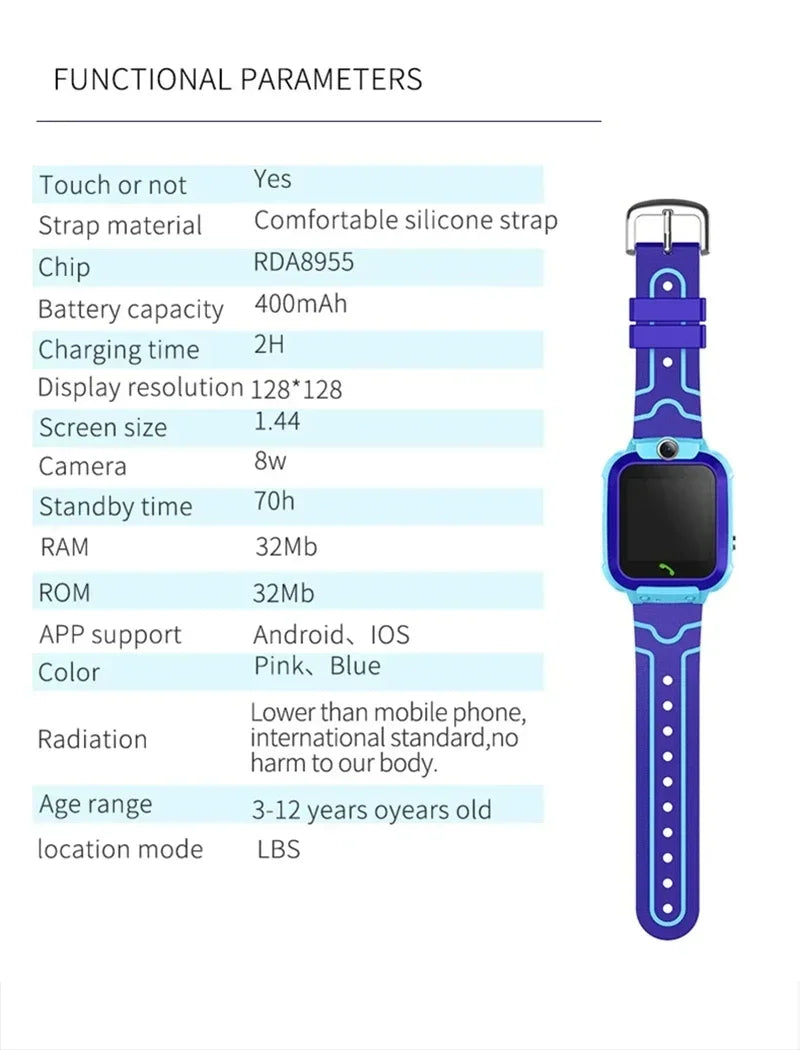 Lenovo 2026 Kids 5G Smartwatch - GPS, SOS, Call, Camera, Waterproof
