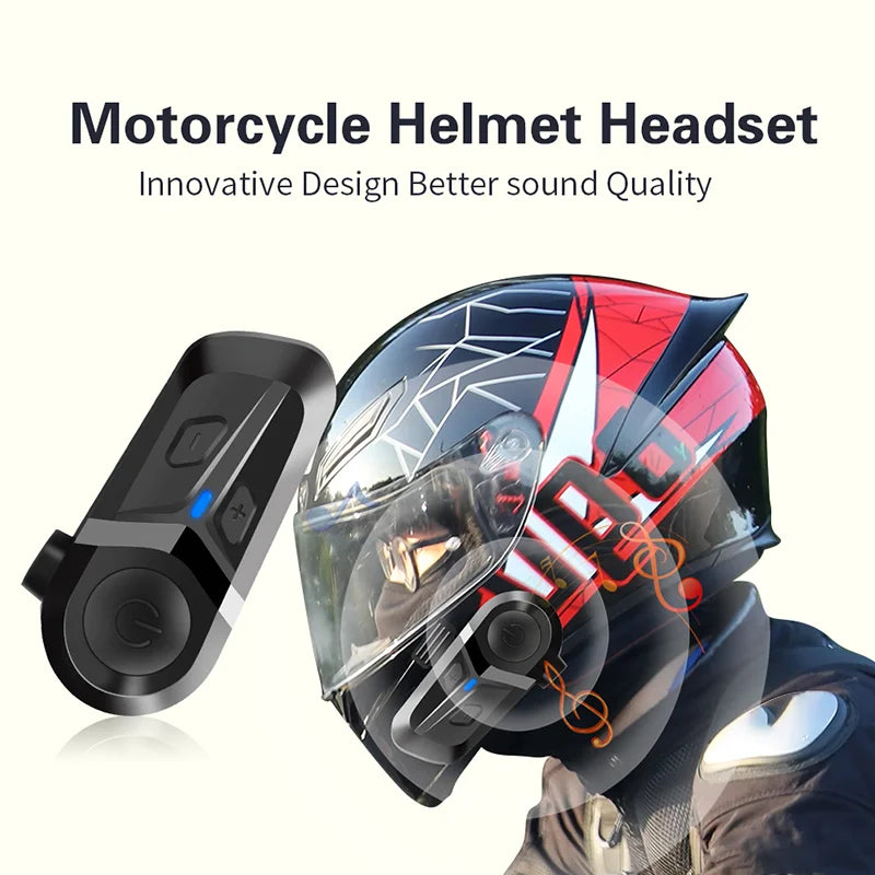 Bluetooth 5.3 Motorcycle Helmet Headset | Wireless Calls & Music
