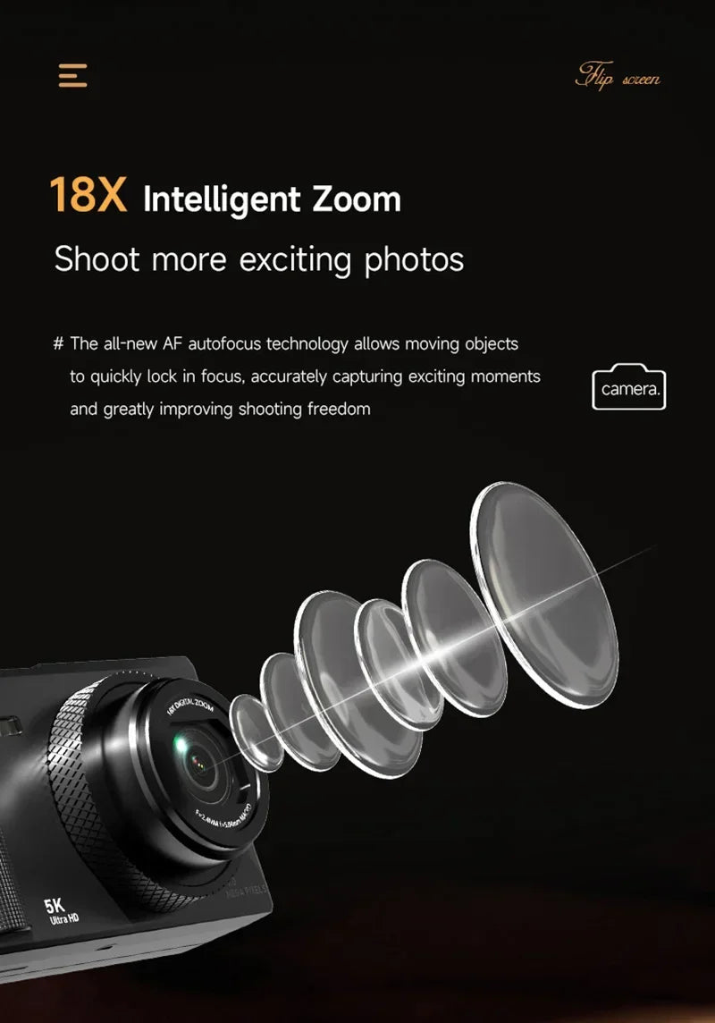 OnePlus 5K Vlog Camera - 75MP, Flip Screen, 18x Zoom