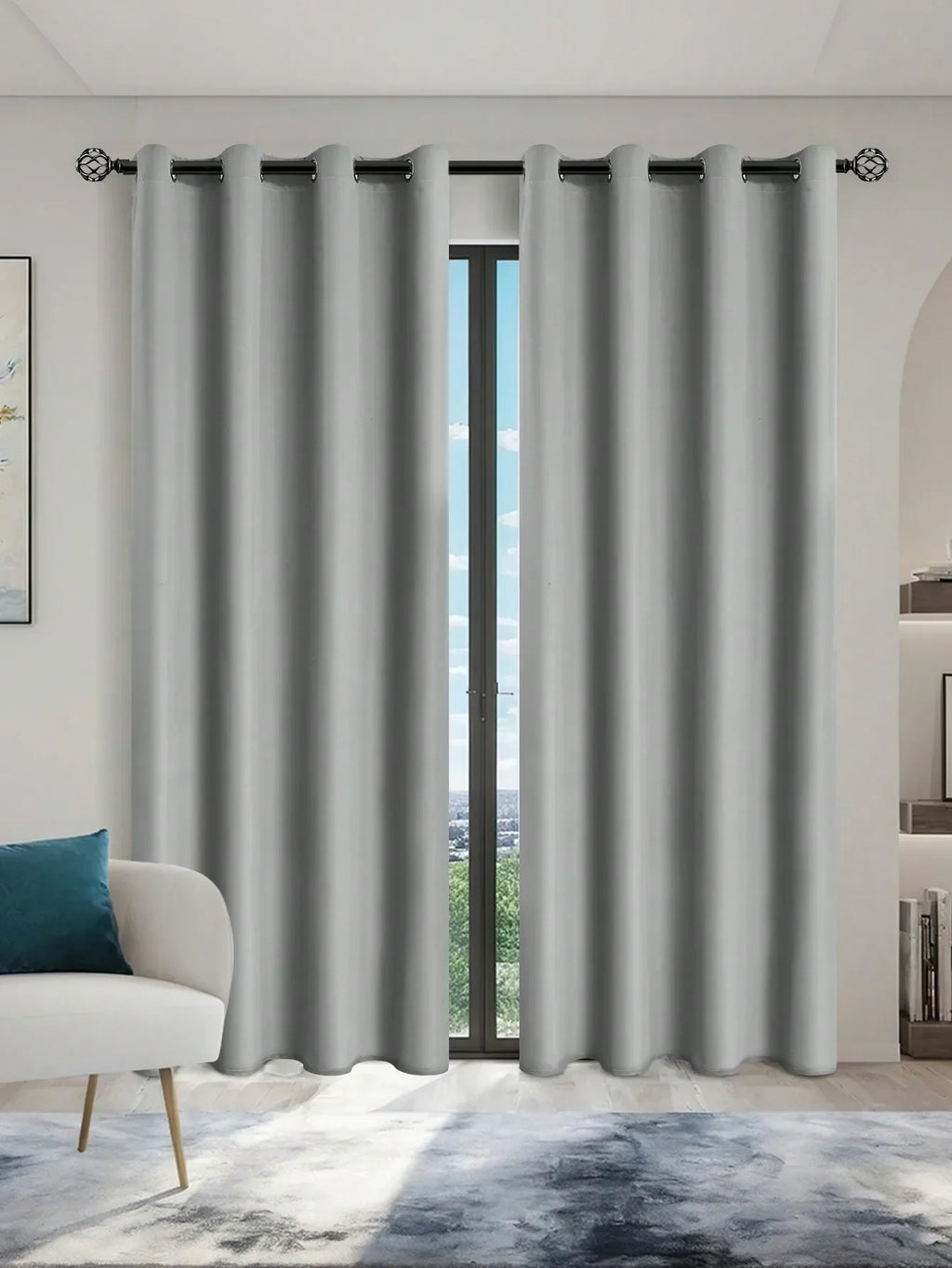 1panel Solid 100% Blackout Curtains with Grommets - Total Privacy Drapes