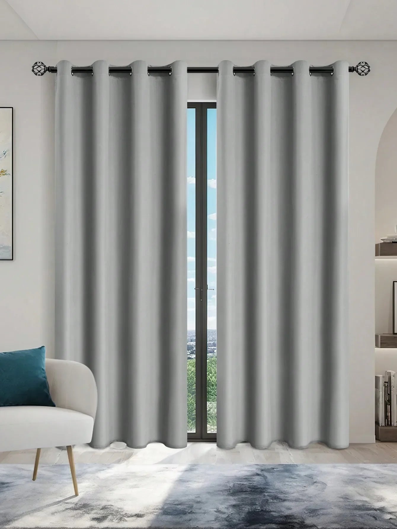 1panel Solid 100% Blackout Curtains with Grommets - Total Privacy Drapes
