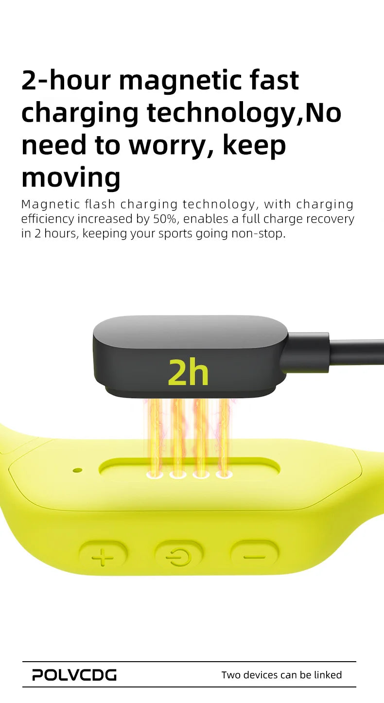 POLVCDG X9 Bone Conduction Headphones - 32GB IPX8 Waterproof