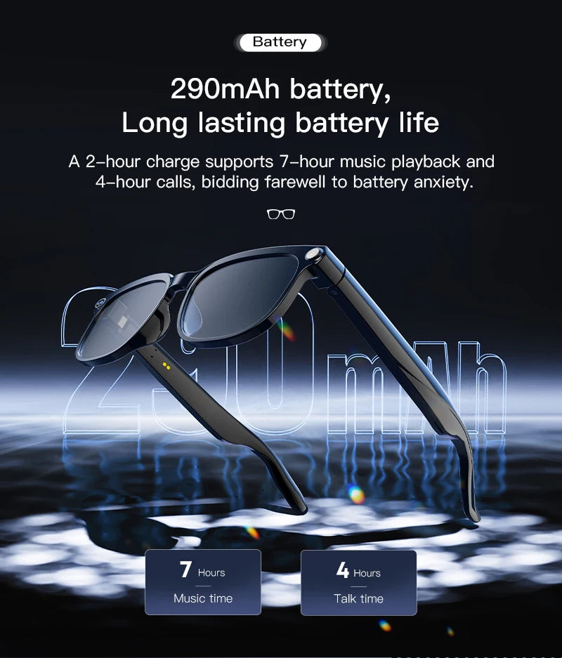 2026 Smart AI Glasses 1080P HD Video Camera ChatGPT Bluetooth Music Translation Sunglasses for Men