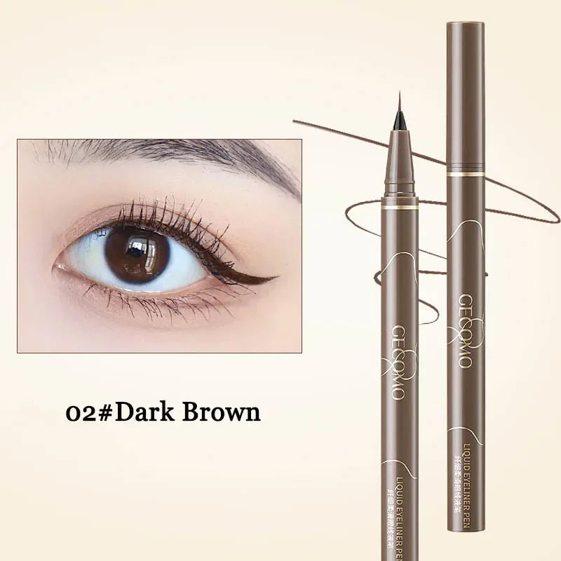 Ultra Thin Waterproof Lower Eyelash & Silkworm Eyeliner Pen - Black Brown