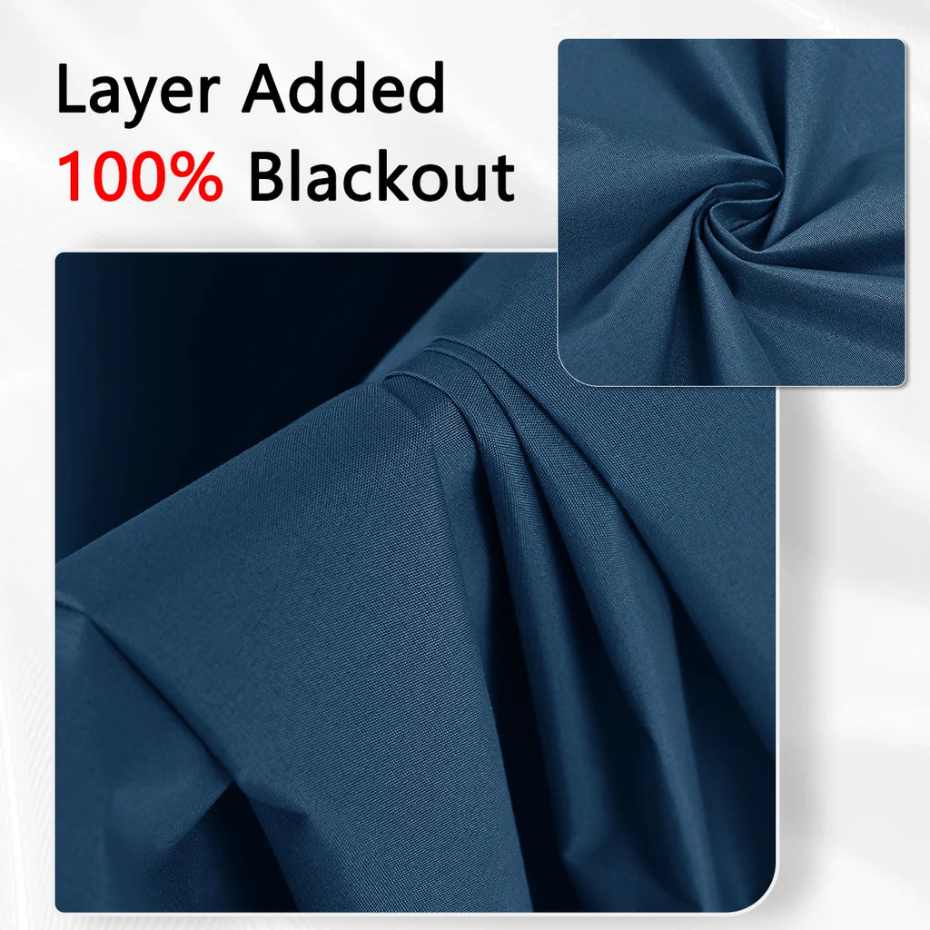 100% Blackout Curtains for Bedroom & Living Room - Full Shading & Sun Protection