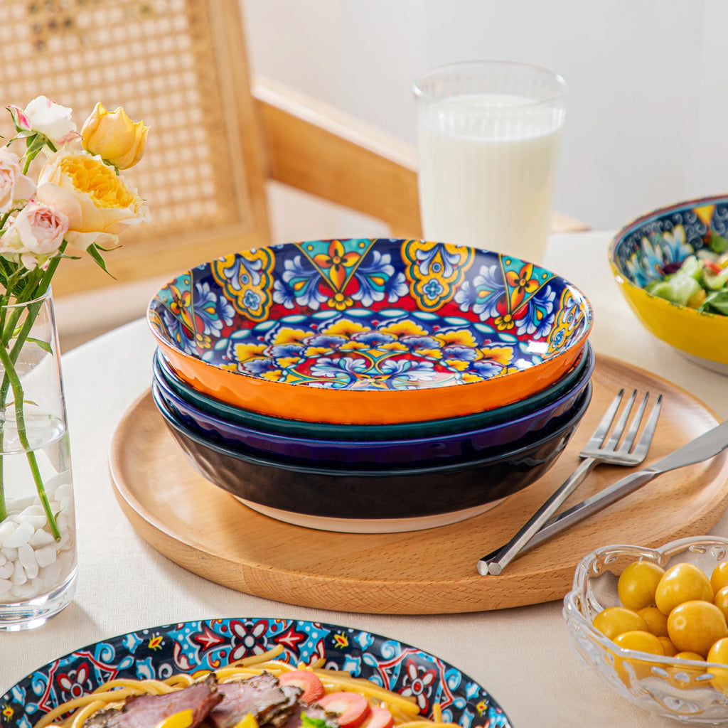 vancasso Bohemian Stoneware Dinnerware Set for 6 - Rustic Tableware