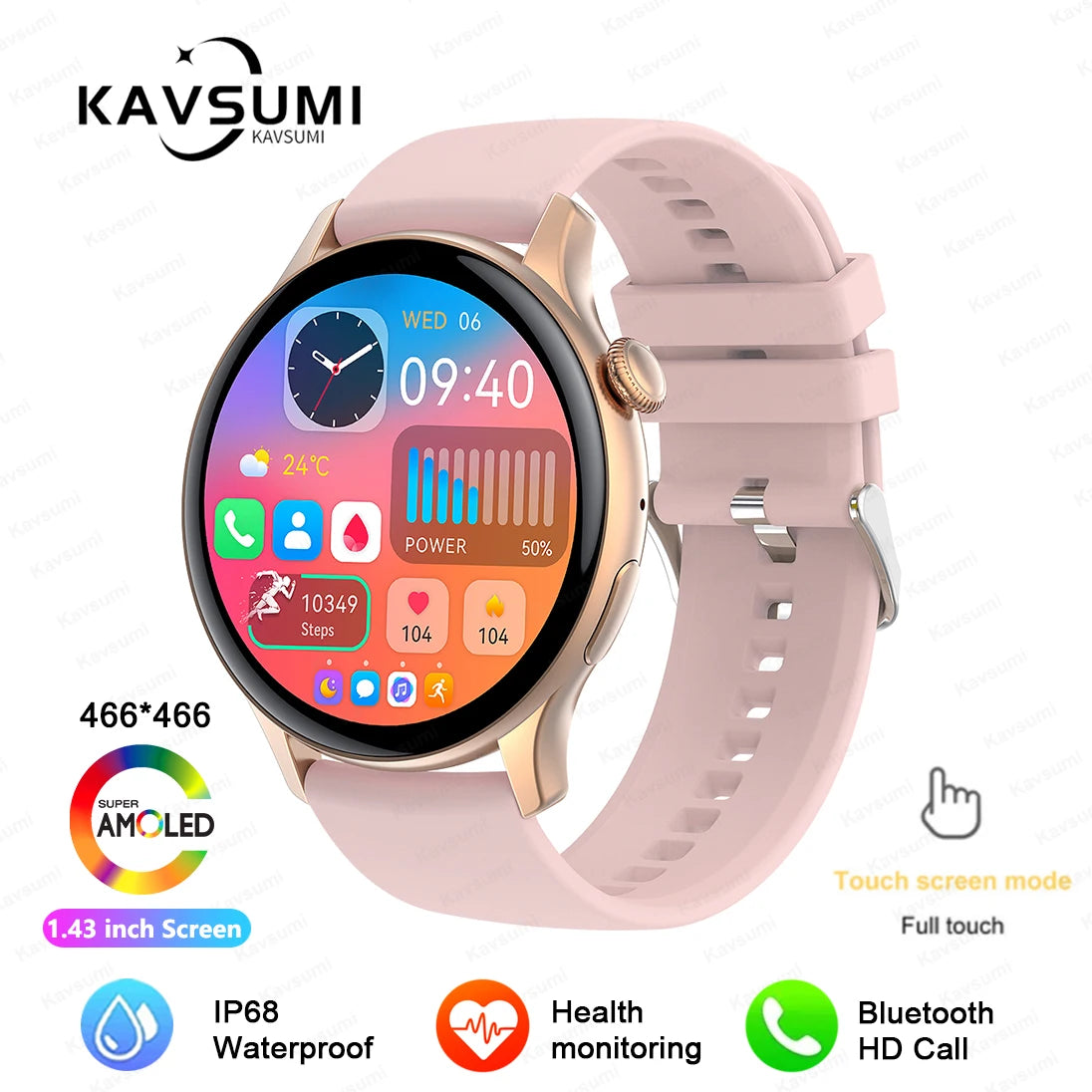 Women's Elegant AMOLED Smartwatch with GPS & Bluetooth Calling