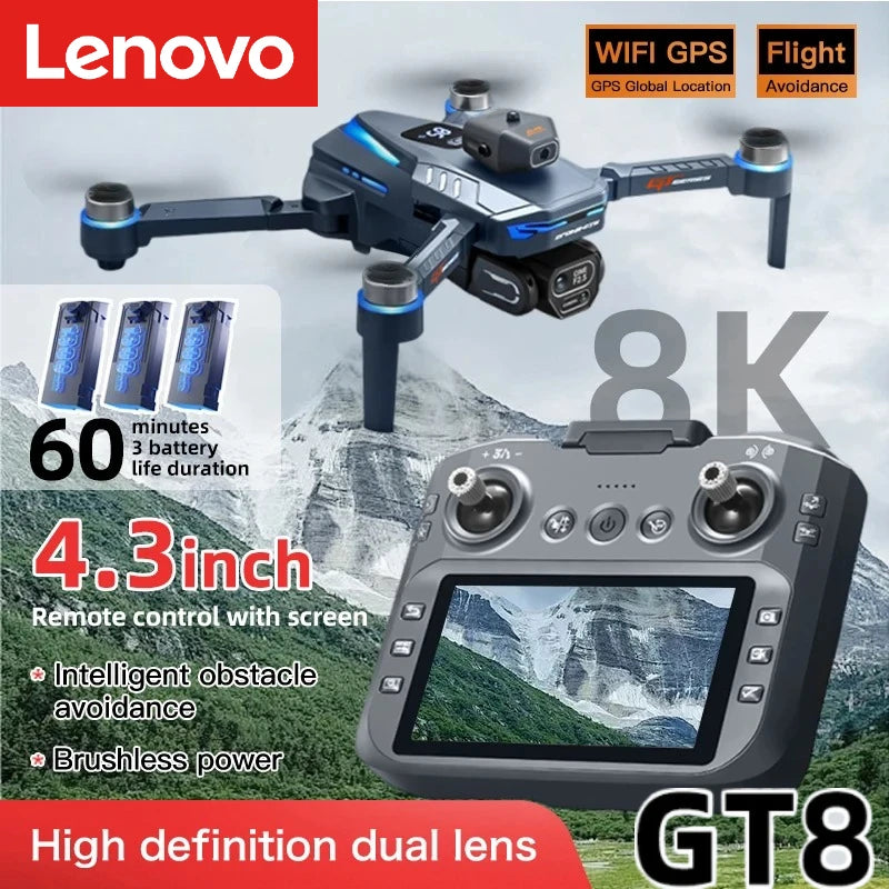 Lenovo GT8 Drone | Pro 8K Dual Camera GPS FPV Quadcopter