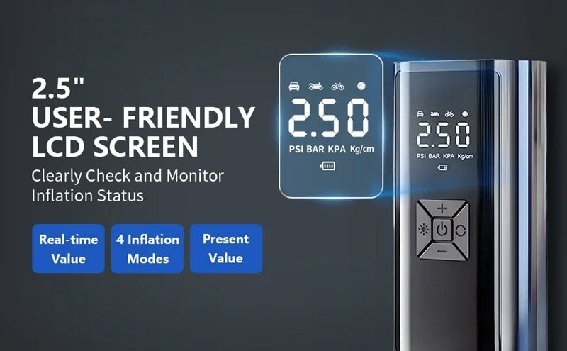 YIJU 150psi Wireless Portable Tire Inflator for Cars & Bikes