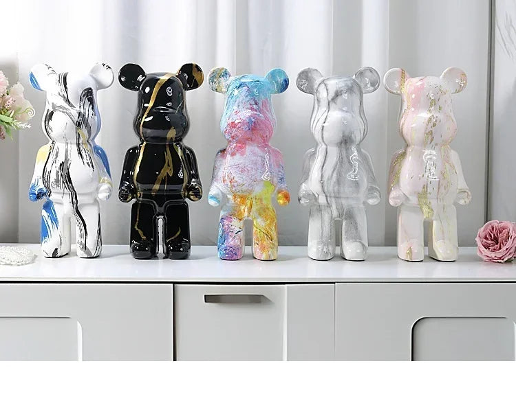 Vabena Luxury Aesthetic Nordic Resin Bear Sculpture - Home Decor