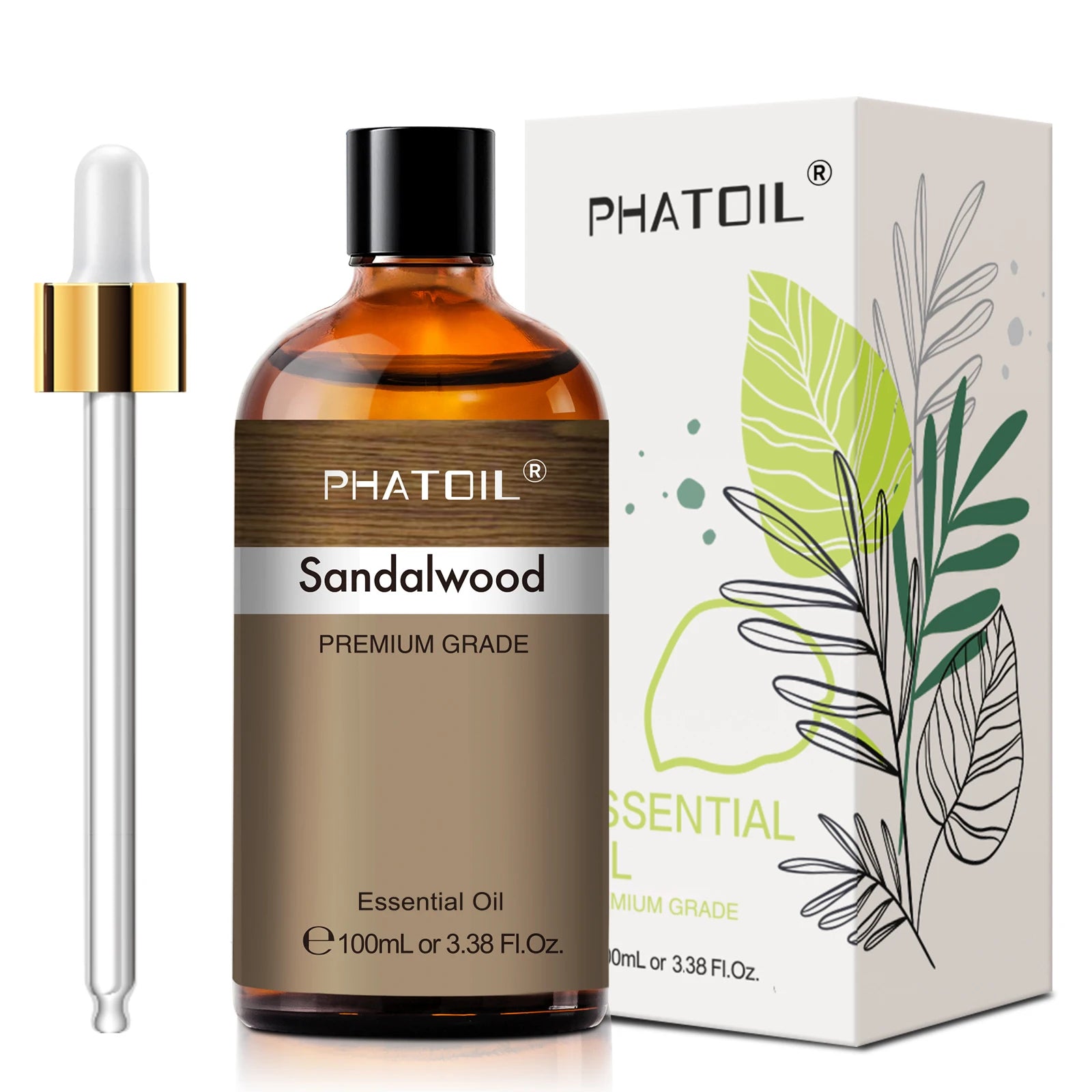 PHATOIL Premium Essential Oil Blend - Sandalwood, Lavender, Eucalyptus, Peppermint