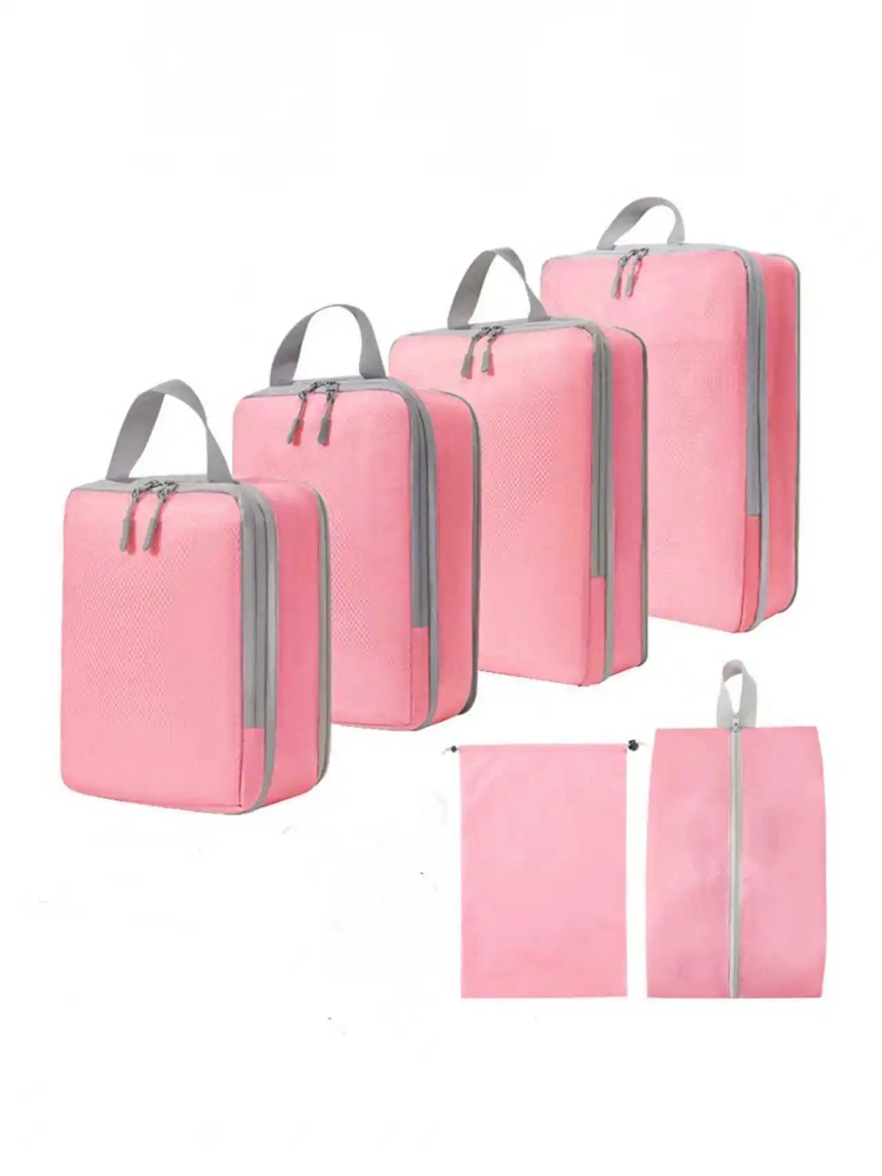Compressible Travel Packing Cubes Set - Waterproof Luggage Organizers
