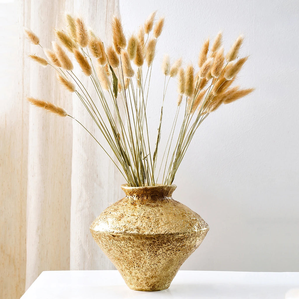 Luxury Retro Golden Earthenware Jar Decorative Vase