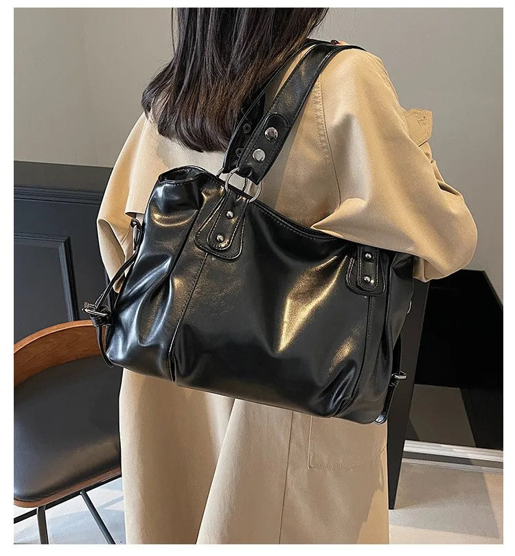 Vabena 2026 Soft Interior Shoulder Bags - High Quality Contrasting PU Handbags