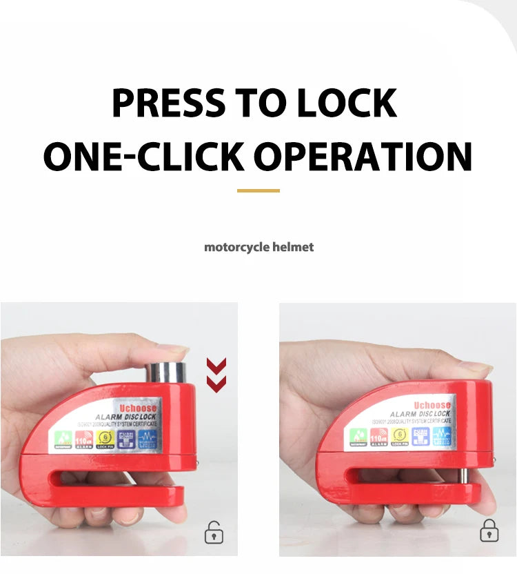 Vabena Motorcycle Disc Brake Alarm Lock | Anti-Theft Scooter Security