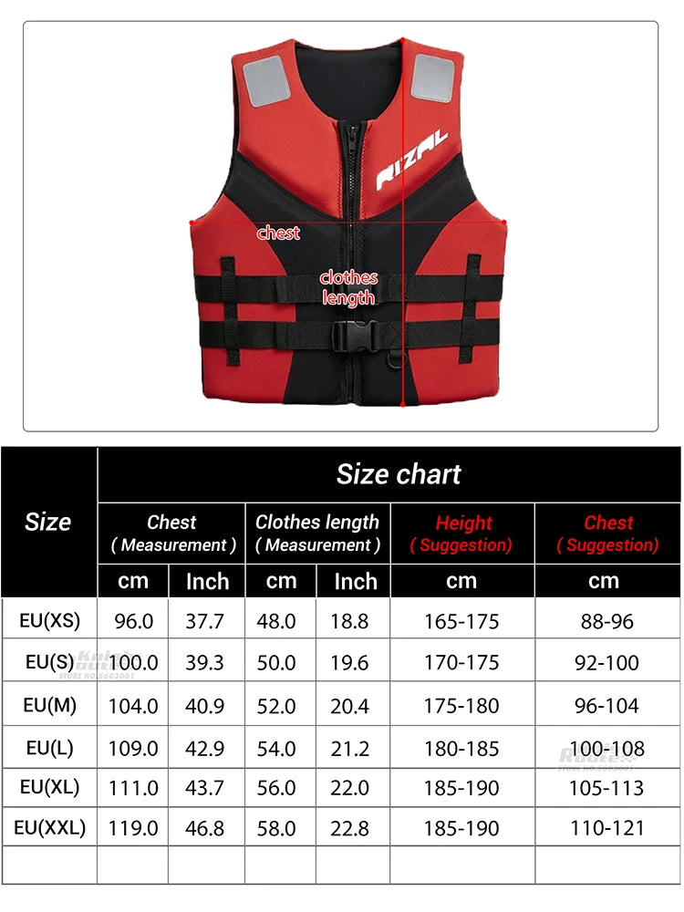 RIZAL Slim Fit Buoyancy Vest for Water Sports - Kayaking, Surfing, Paddleboarding