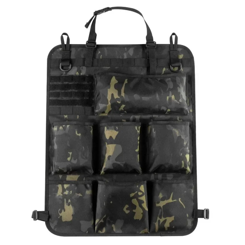Tactical Camo Car Seat Organizer | Durable Backseat Storage Bag