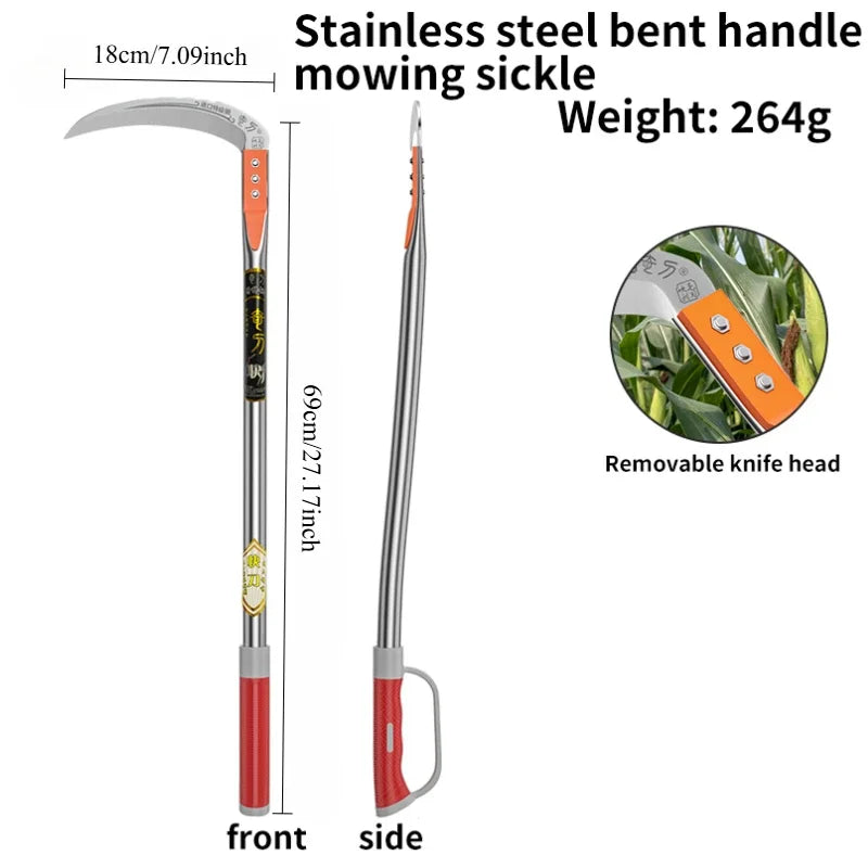 Long-Handle Manual Grass Sickle for Weeding & Gardening