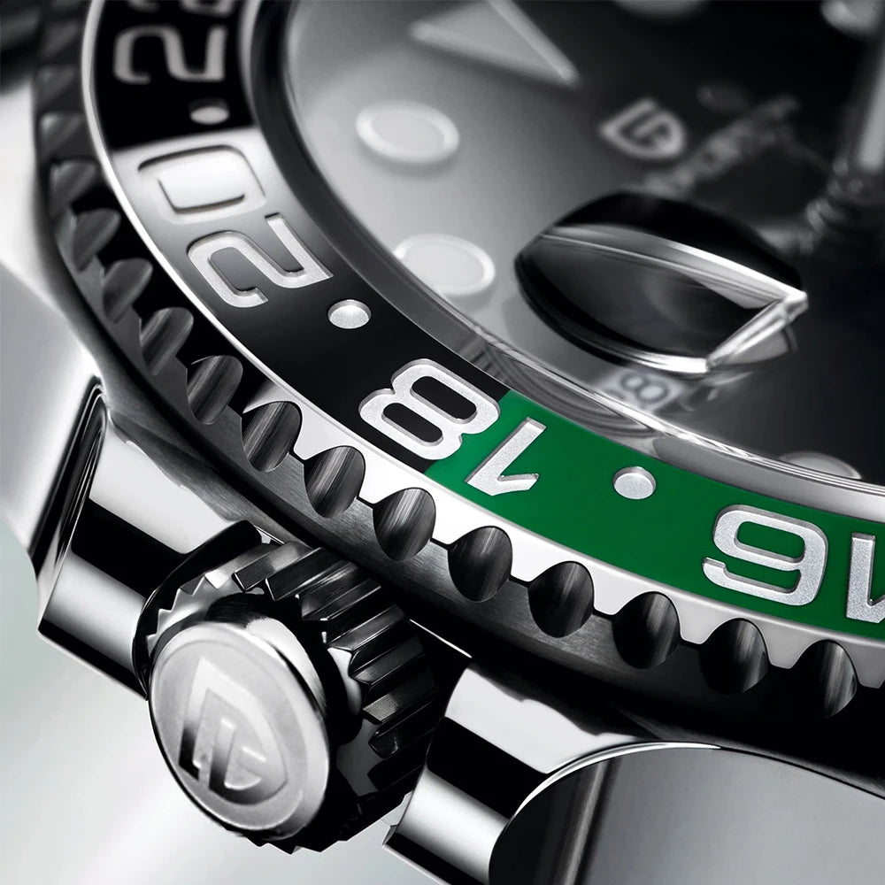 PAGANI DESIGN PD-1662 Luxury GMT Mechanical Watch - Sapphire, Steel, 100M Waterproof