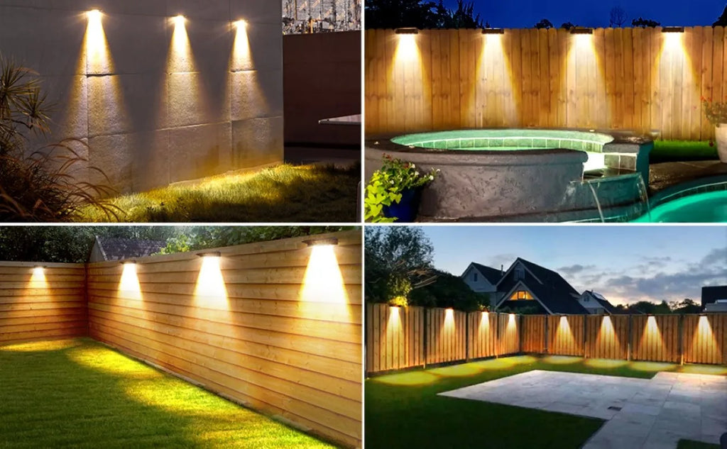 2-Pack 4 LED Solar Wall Lights – Outdoor Waterproof Fence & Deck Lighting
