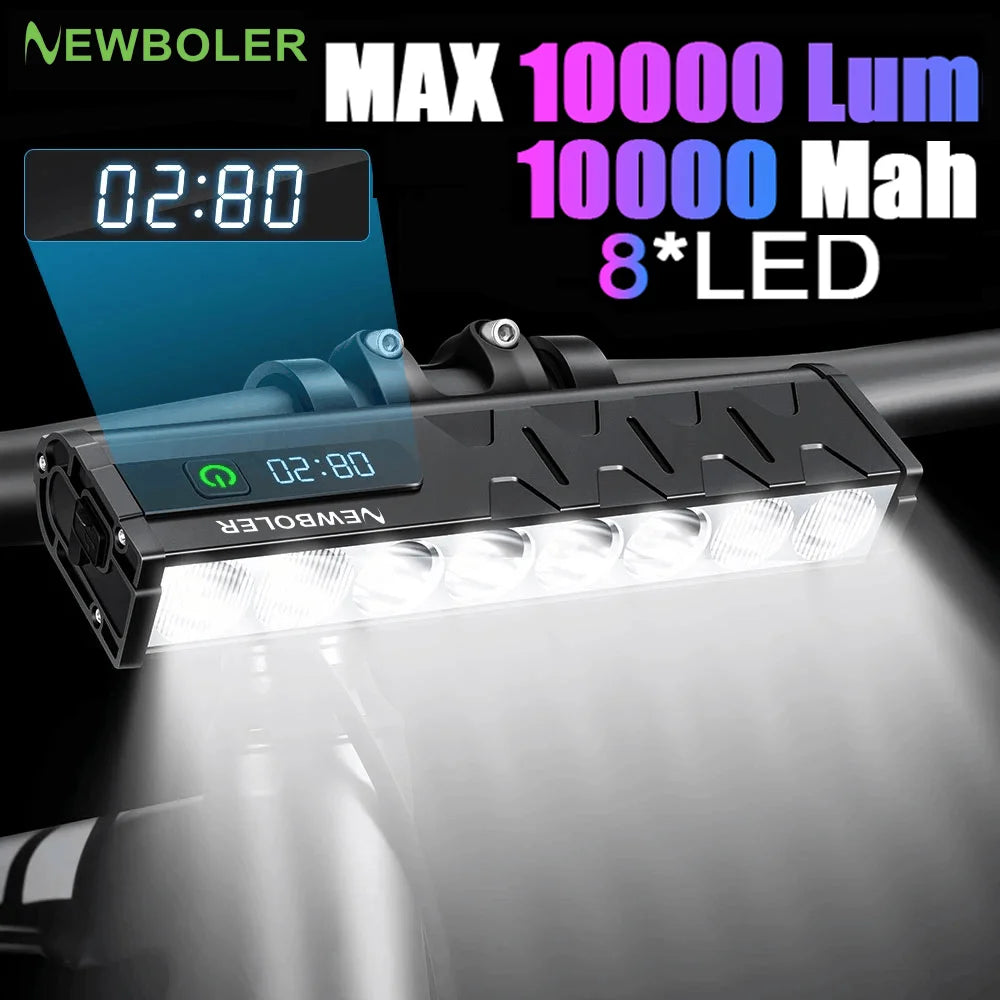 NEWBOLER 10000 Lumen Bike Light - USB Rechargeable MTB Road Lamp